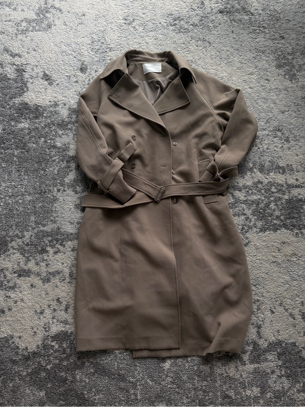 OAK + FORT Trench Coat in Taupe / Brindle Size XS